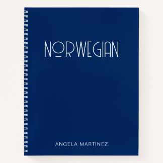 Cuaderno Azul Marino y Blanco Estudio de Idiomas Estilo Ret