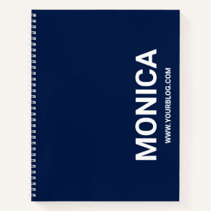 Cuaderno Azul Marino y Blanco Personalizado en Negrita