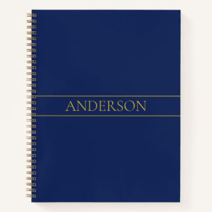 Cuaderno Azul Marino y Dorado Nombre Apellido o Empresa 
