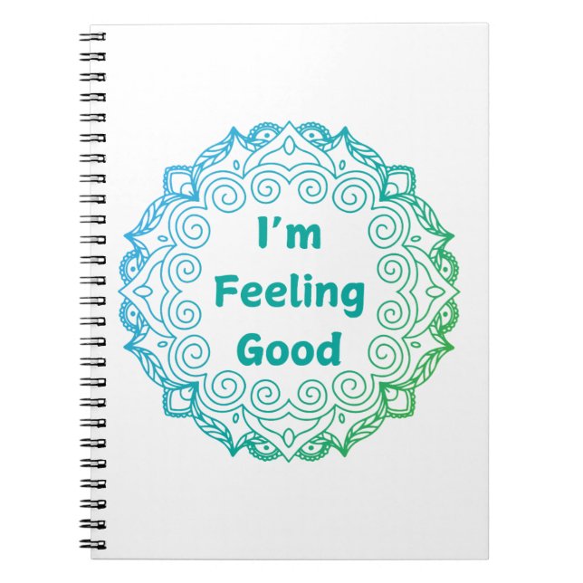 Cuaderno Azul me siento bien Inspirador portátil (Frente)