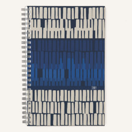 Cuaderno Azul Moderno Abstracto Geométrico