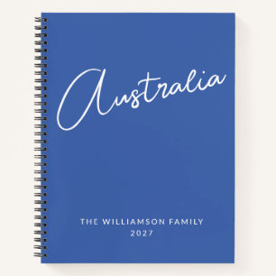 Cuaderno Azul Moderno Minimalista Viaje Familiar Personaliz