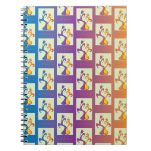 Cuaderno Azul moderno, morado, naranja Tulip Parple Floral