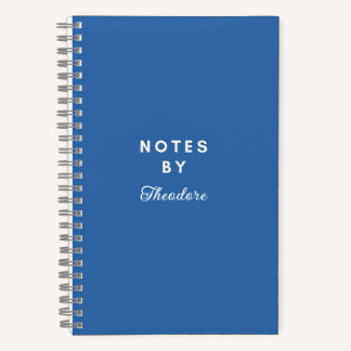 Cuaderno azul moderno personalizado