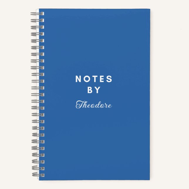 Cuaderno azul moderno personalizado (Anverso)