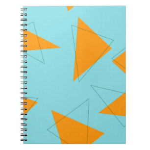 Cuaderno Azul, naranja, fresco, de moda, moderno patrón tri