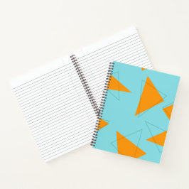 Cuaderno Azul, naranja, fresco, de moda, moderno patrón tri