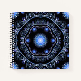 Cuaderno Azul negro brillante encaje Verde azulado Boho Fra