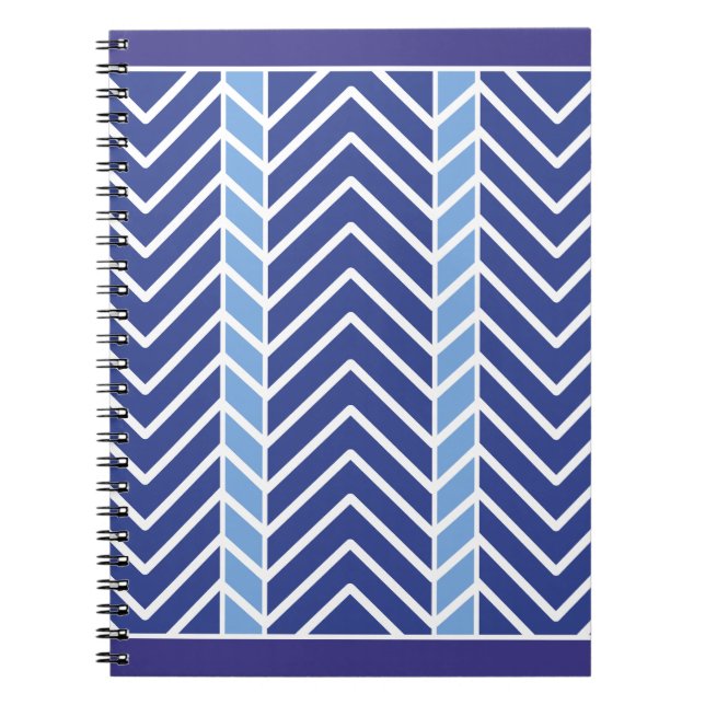 Cuaderno Azul patrón Chevron (Frente)