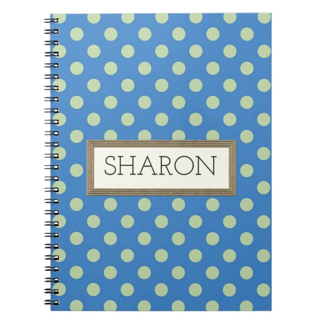 Cuaderno azul personalizado del lunar (Frente)