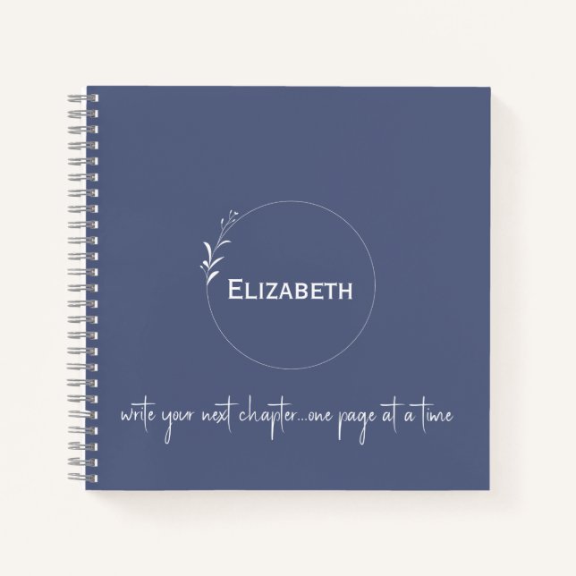 Cuaderno Azul personalizado "Escribe tu próximo capítulo" (Anverso)
