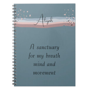 Cuaderno Azul Pizarra Minimalista Boho Meditación Personali