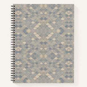 Cuaderno Azul Pizarra Ola Seigaiha Japonesa