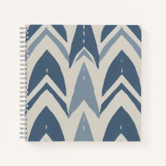 Cuaderno Azul Polvoriento Batik Parang Chevron Geométrico C