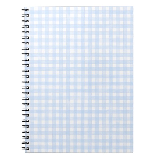 Cuaderno Azul Polvoriento Gingham Clásico (Frente)