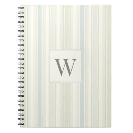 Cuaderno Azul Polvoriento Inicial Franja Neutral Rustica Ca