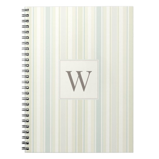 Cuaderno Azul Polvoriento Inicial Franja Neutral Rustica Ca (Frente)
