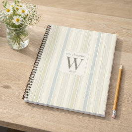 Cuaderno Azul Polvoriento Inicial Franja Neutral Rustica Ca