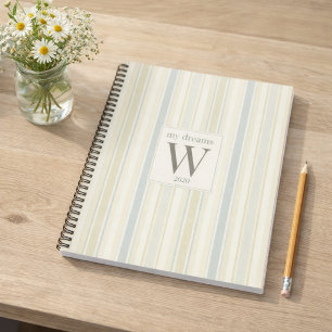 Cuaderno Azul Polvoriento Inicial Franja Neutral Rustica Ca