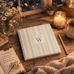 Cuaderno Azul Polvoriento Neutral Inicial Raya Granja Rústi
