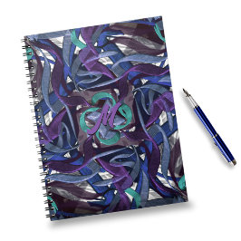 Cuaderno Azul, Púrpura Y Verde Swirls