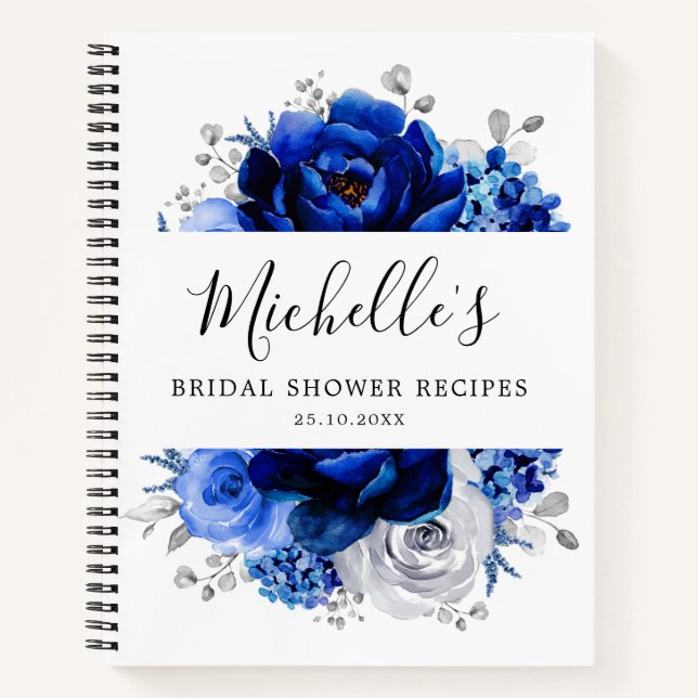 Cuaderno Azul Real Blanco Plateado Metálico Despedida de So (Anverso)