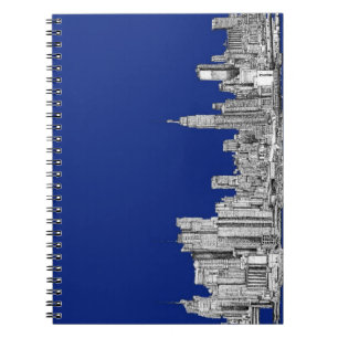 Cuaderno Azul real de la tinta de NYC