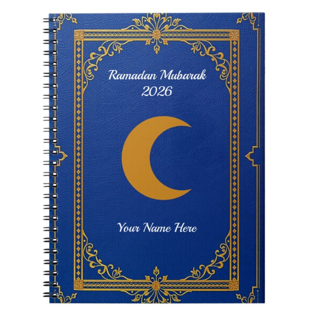 Cuaderno Azul Real Filigrana de Oro Ramadan (Frente)