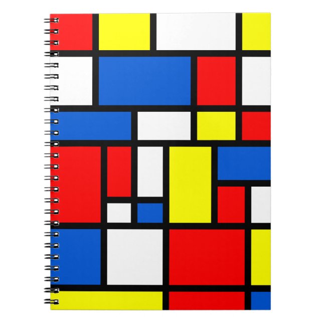 Cuaderno azul rojo amarillo de Mondrian (Frente)