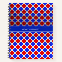 Azul Rojo Blanco Moderno de Lunares con Diamantes 