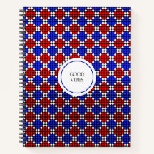 Azul Rojo Blanco Moderno de Lunares Diamantes sobr