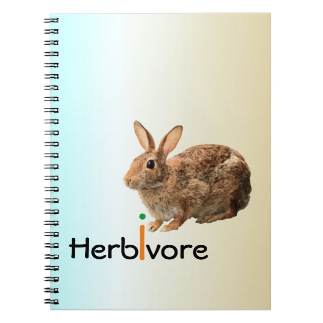 Cuaderno Azul salvaje del conejo de conejito del vegano (Frente)