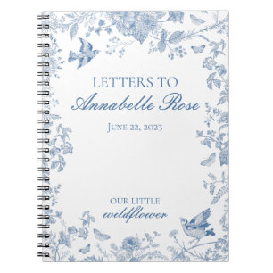 Cuaderno Azul Toile De Jouy Floral Cartas a la Cumpleañera