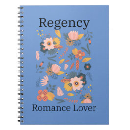 Cuaderno Azul turbio con flores Libro de romance Regency