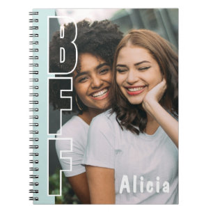 Cuaderno azul turquesa de ilusión fotográfica pers