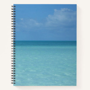 Cuaderno Azul turquesa tropical del horizonte del Caribe