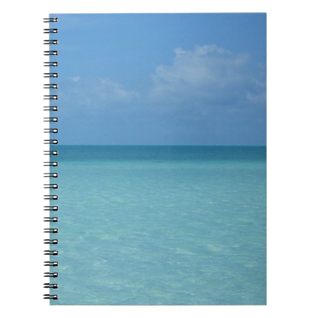 Cuaderno Azul turquesa tropical del horizonte del Caribe (Frente)