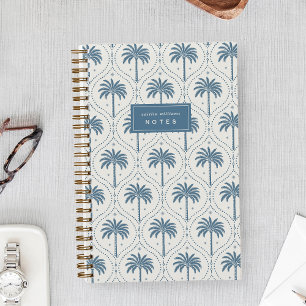 Cuaderno Azul Vaquero Enrejado de Palma Personalizado