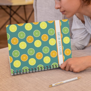 Cuaderno Azul Verde azulado de cortes de cítricos