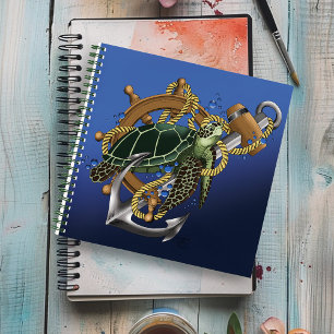Cuaderno Azul verde de tortuga marina