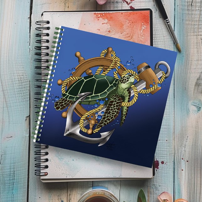 Cuaderno Azul verde de tortuga marina (Subido por el creador)