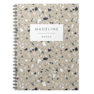 Cuaderno Azul y Beige Terrazzo de la Marina de moda
