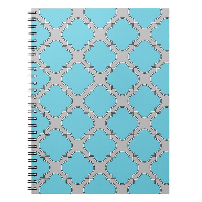 Cuaderno azul y gris de quatrefoil (Frente)