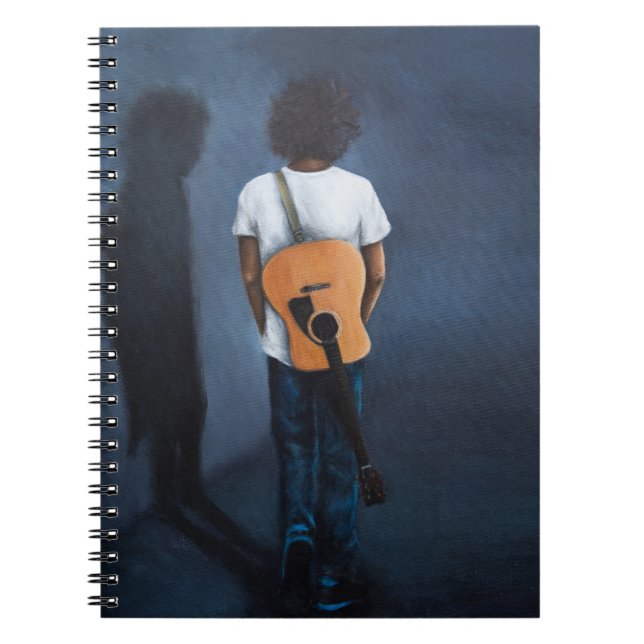 Cuaderno azul y negro de "hombre con guitarra" (Frente)
