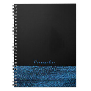 Cuaderno Azul y negro Glam moderno Lentejuelas Chic elegant