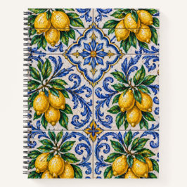 Cuaderno Azulejo de Baldosa de Limón Mediterráneo