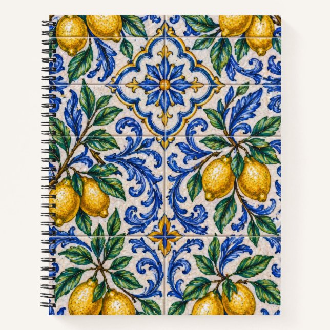 Cuaderno Azulejo de limón italiano (Anverso)
