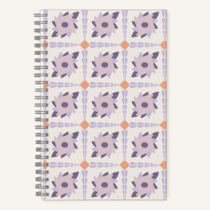 Cuaderno Azulejo decorativo colorido púrpura pastel
