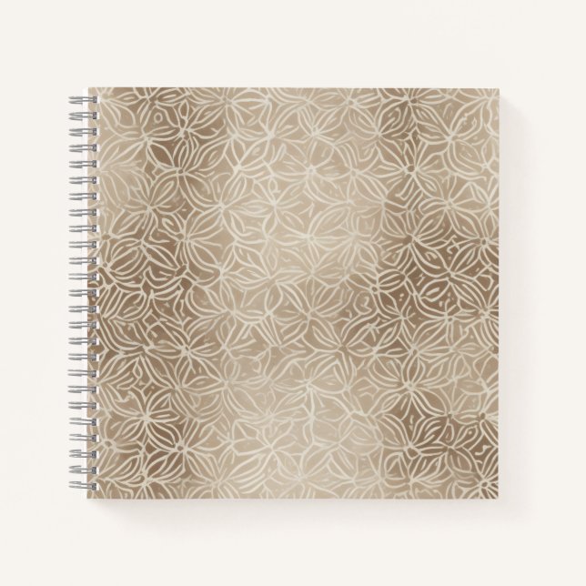 Cuaderno Azulejo Floral Geométrico Beige (Anverso)