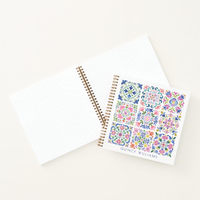 Cuaderno Azulejo Mosaico de Nombre Personalizado  (Interior)
